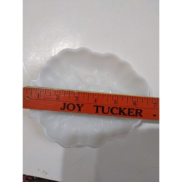 VTG Hazel Atlas dish milk glass white grape fruit relish dish desert set of 4 - Picture 7 of 7